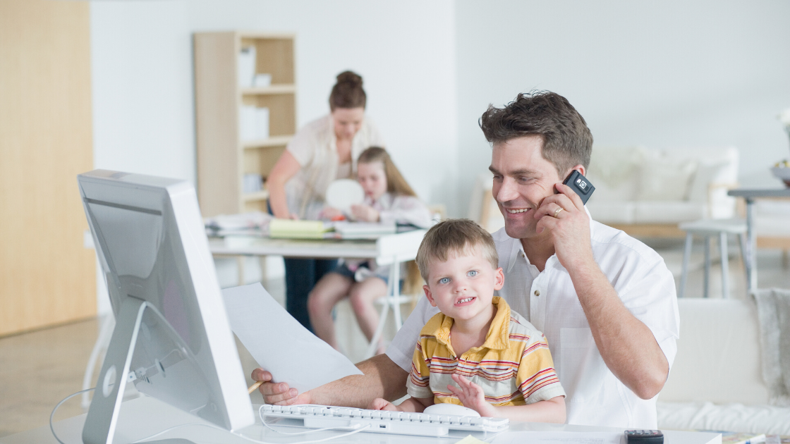 Oficina en casa con niños